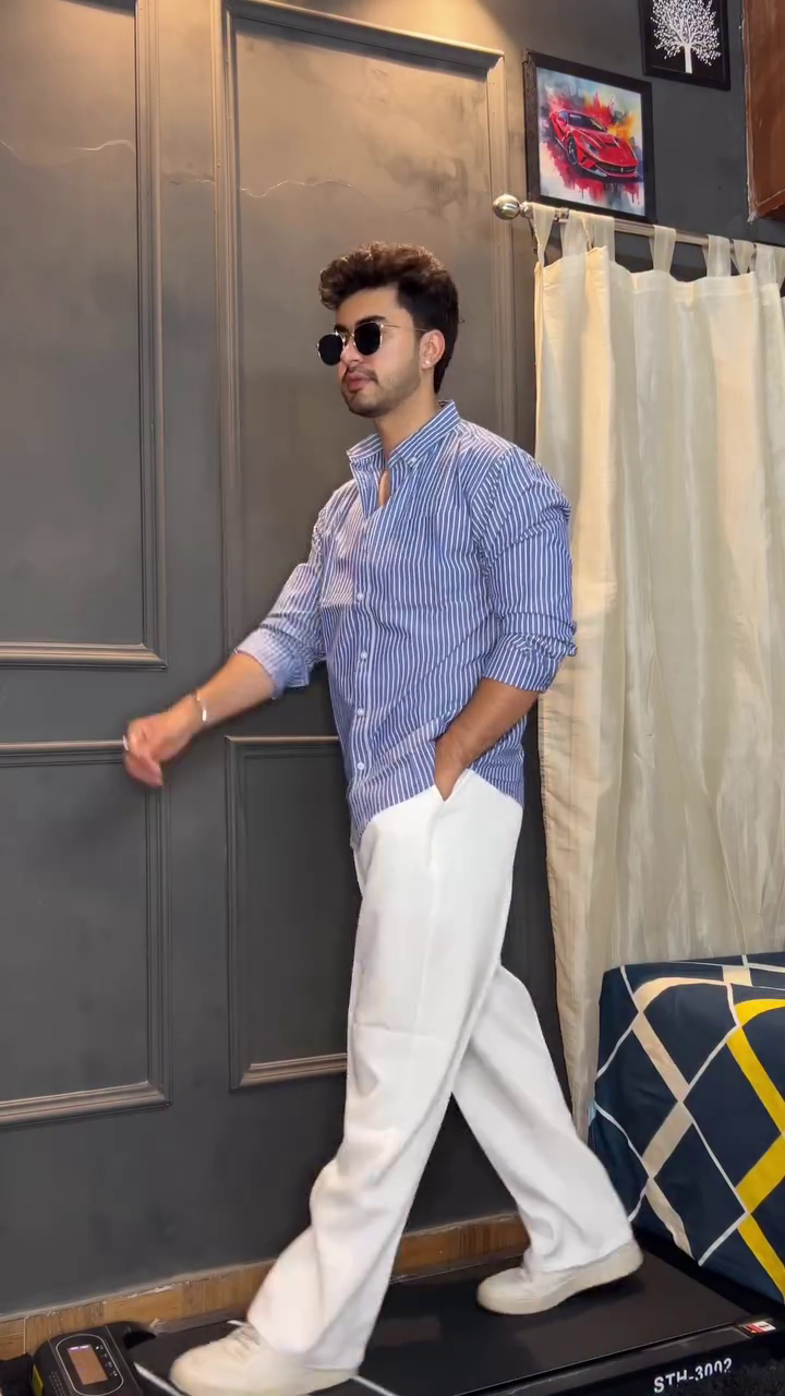 “Classic Blue Stripe Shirt 💙 | Smart Casual Everyday Fit”