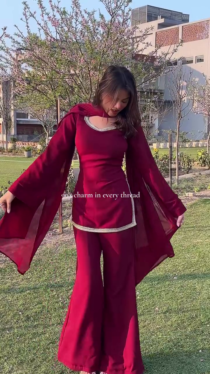 “Ruby Regal Co-Ord Set ❤️👑 | 90’s Classic Elegance”