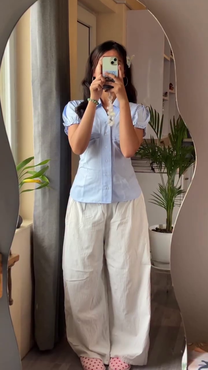 “Soft Breeze Casual Set 💙🌿 | Everyday Minimal Chic”