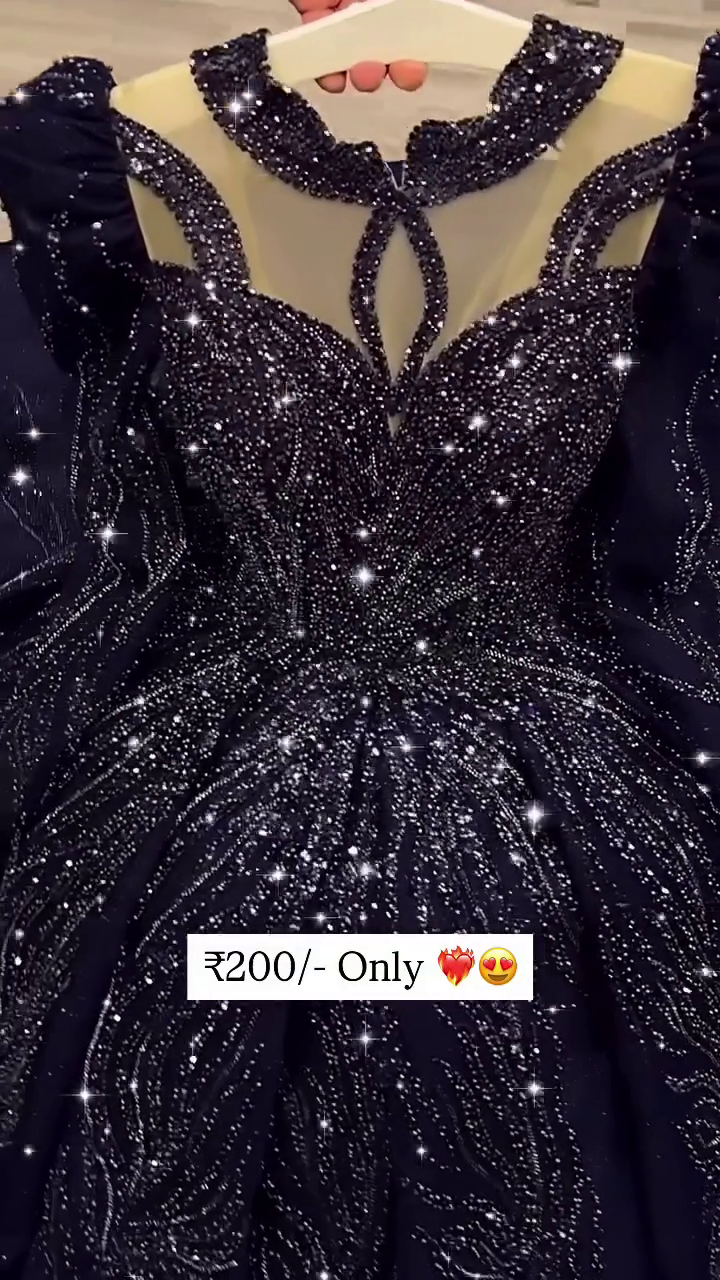 ✨ Galaxy Sparkle Luxury Party Gown – Midnight Star Edition ✨ A breathtaking gown designed to make you shine brighter than the night sky! 🌌💫👑