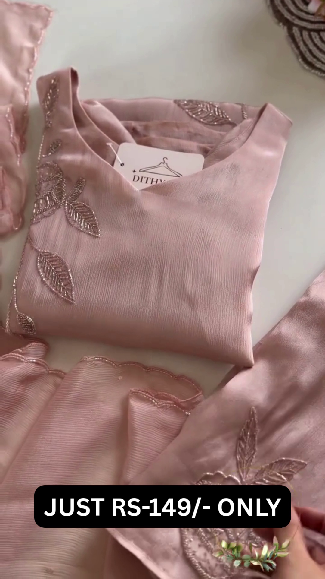 “Blush Grace Embroidered Kurti 💕 | Elegant Premium Modest Wear for Women”
