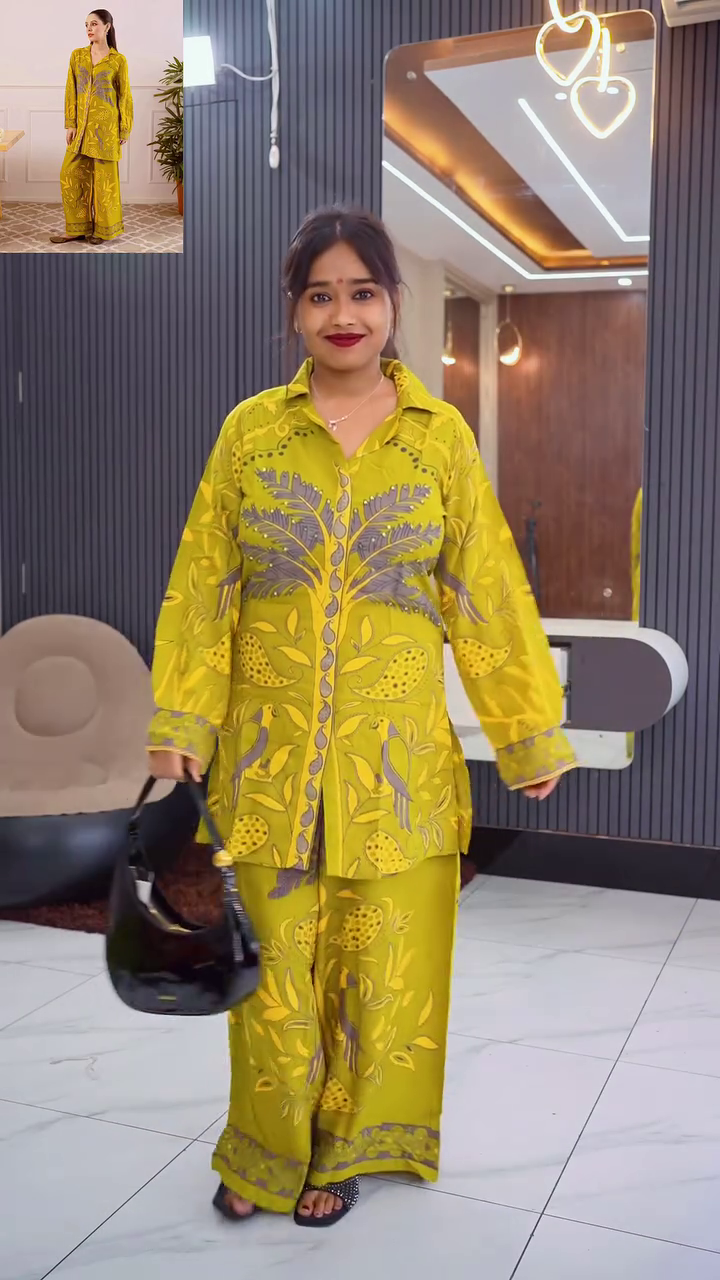 “Midnight Bloom Designer Kurta Set 🌿 | Elegant Printed Ethnic Co-Ord for Women”