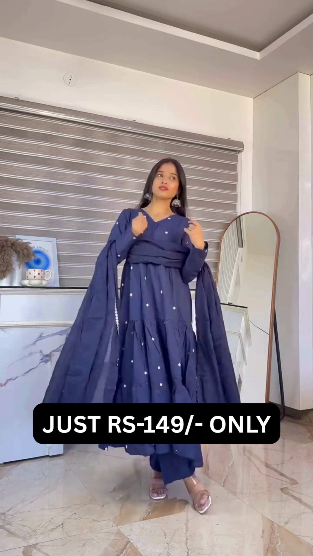 “Pink Blossom Festive Suit Set ✨ | Elegant Floral Anarkali Style 3 Piece Outfit”