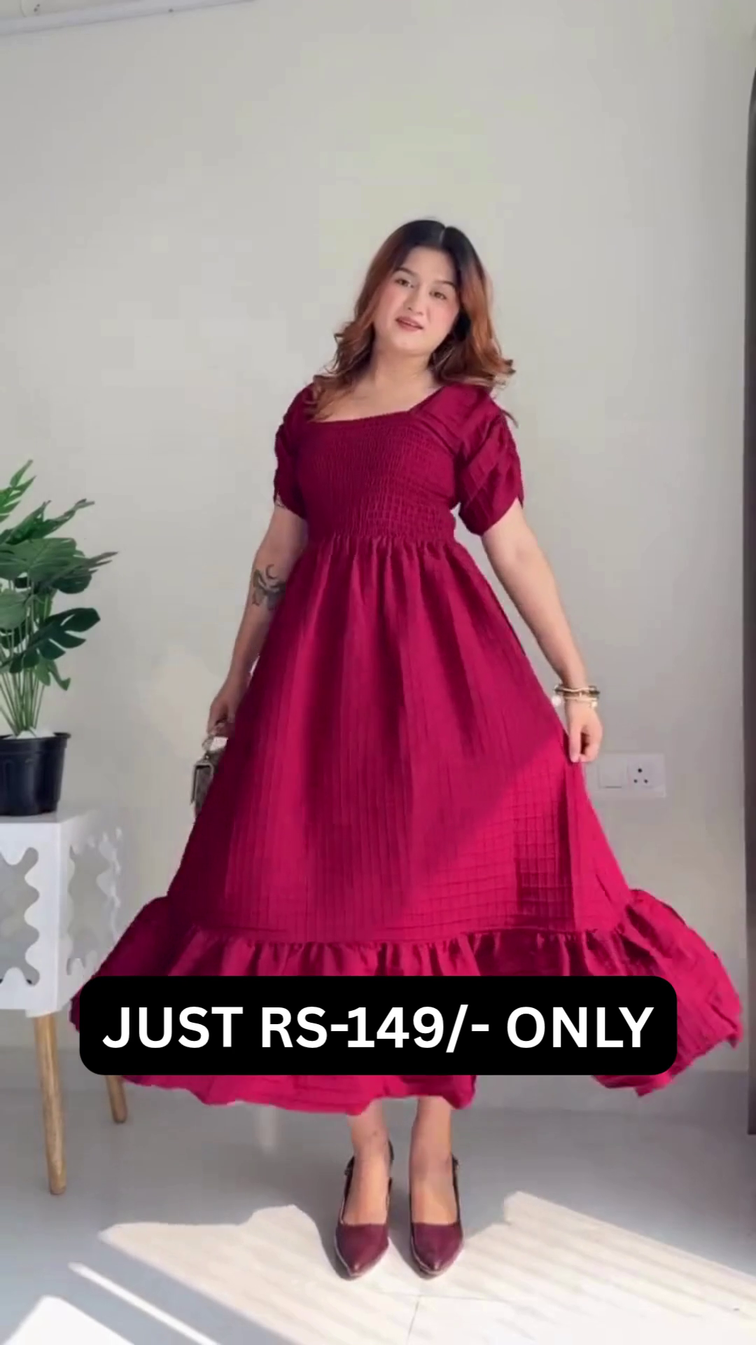 “Scarlet Twirl Maxi Dress 💃 | Elegant Flowy Red Summer Dress”