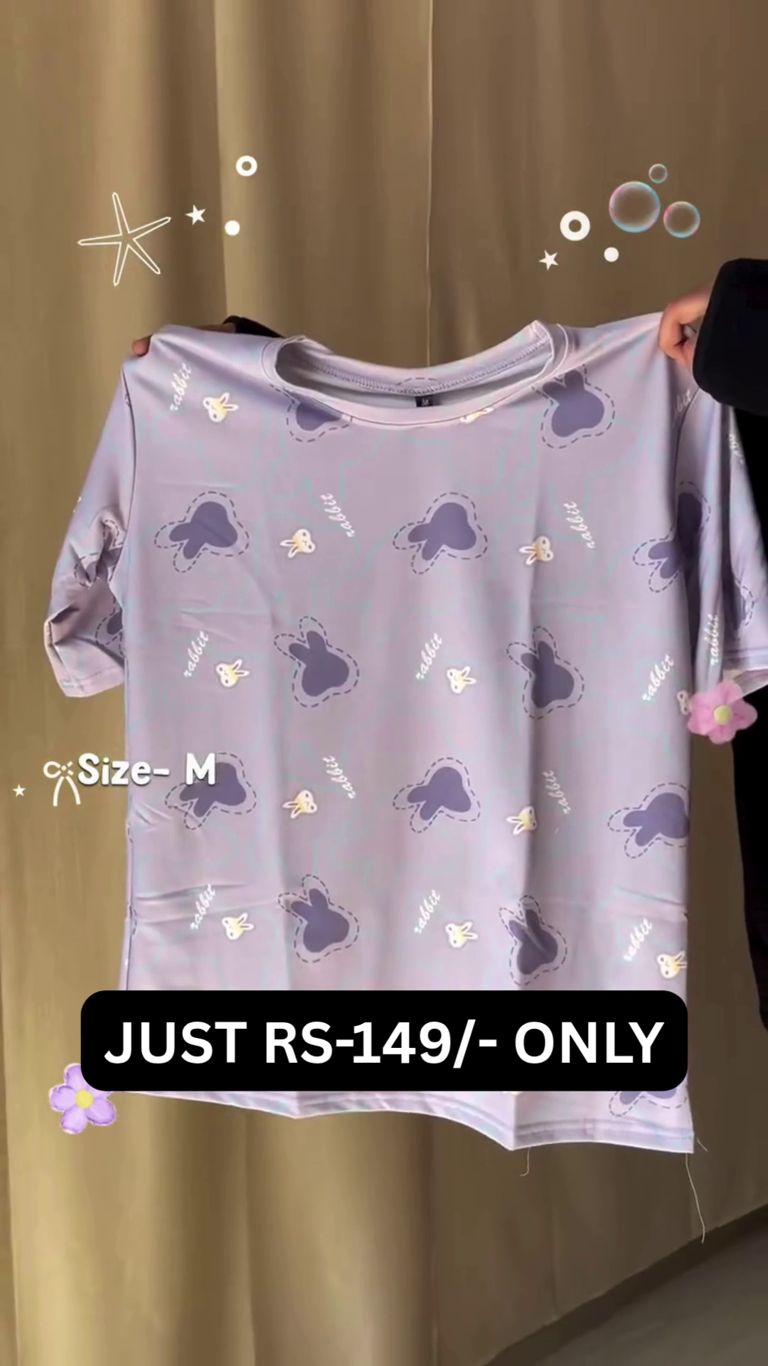 “Dreamy Lavender Bunny Nightsuit 🐰✨ | Cute & Cozy Pajama Set”