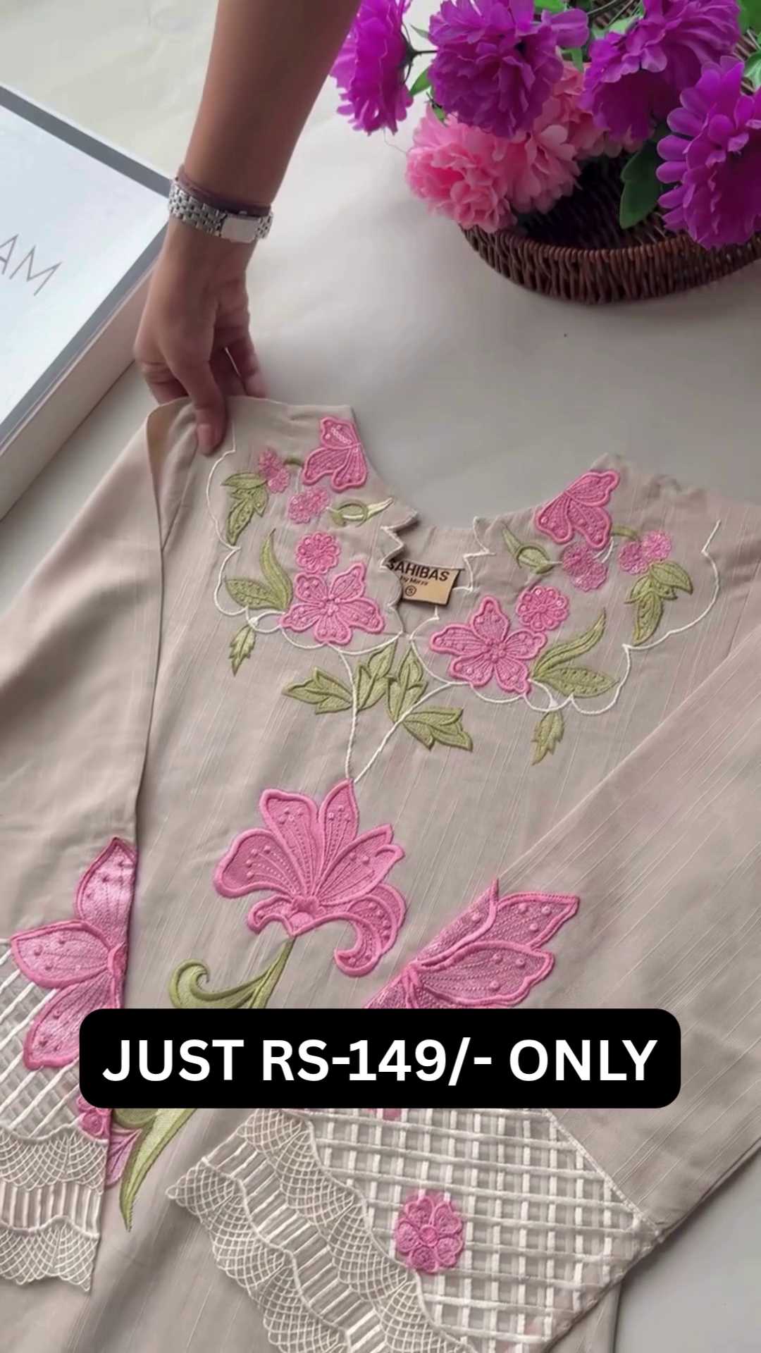 🌸 Blush Bloom Embroidered Kurti Collection 🌸