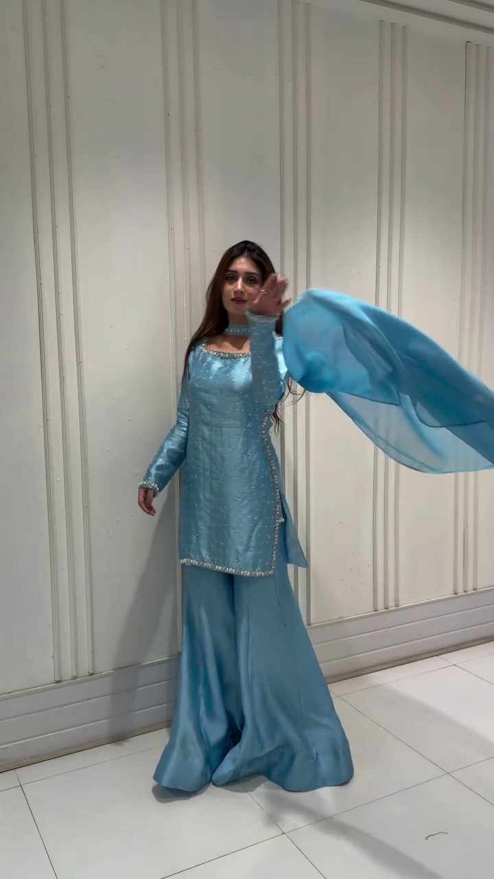 💎✨ Ice Blue Glam Sharara Collection ✨💎