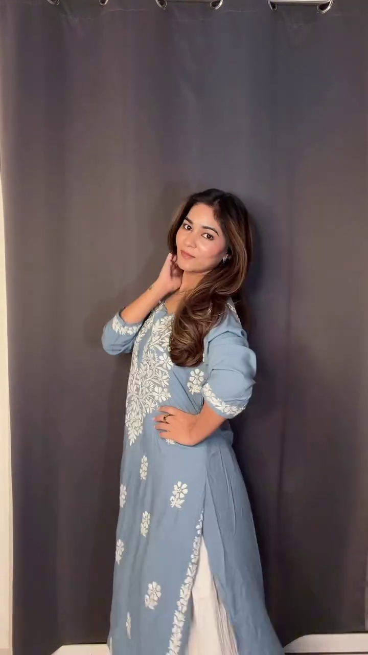 💙✨ Misty Blue Embroidered Kurti Collection ✨💙