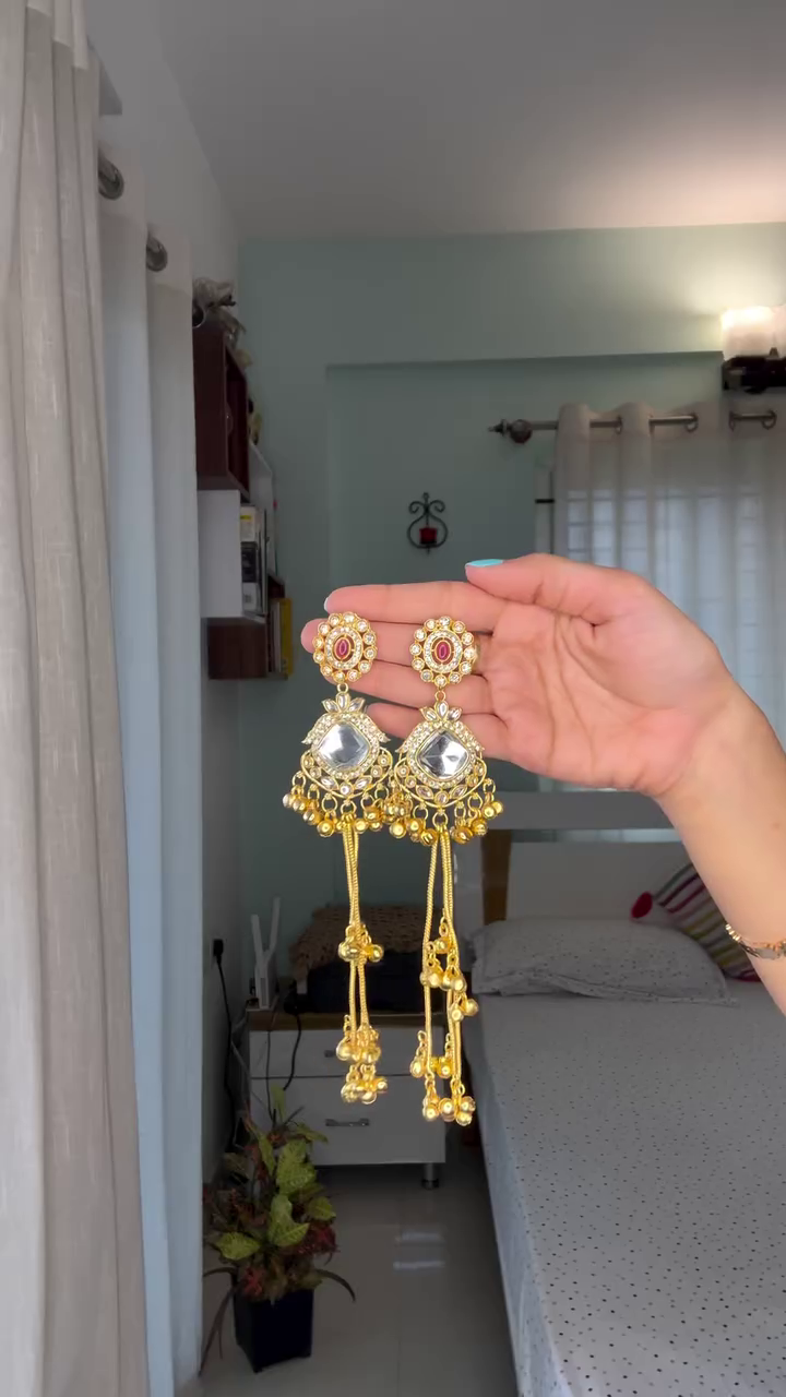 ✨👑 Royal Kundan Tassel Earrings 👑✨
