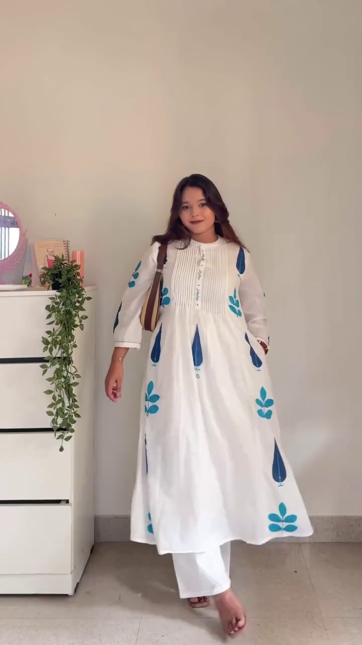 🤍💙 Noor Elegance Printed Maxi Set 💙🤍