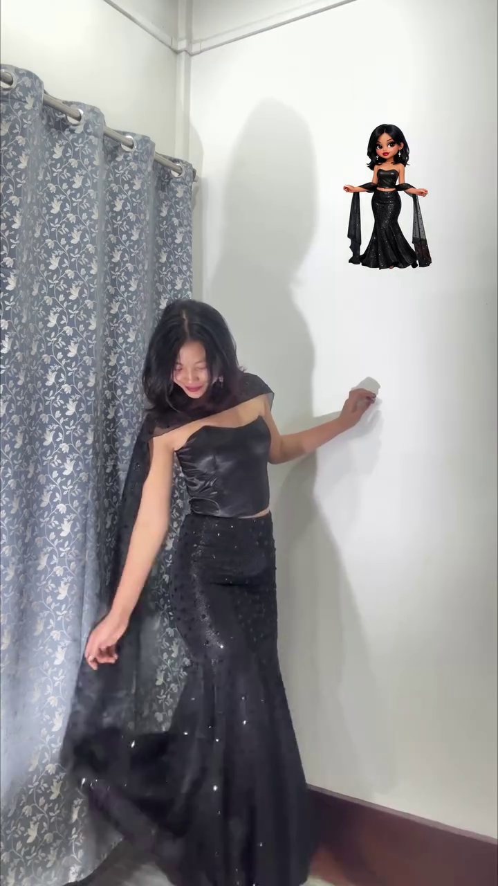 🖤✨ Midnight Glam Mermaid Gown Set ✨🖤