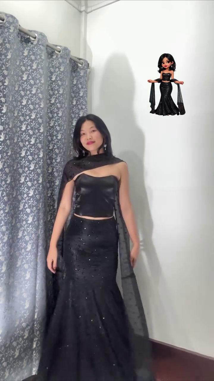 🖤✨ Midnight Glam Mermaid Gown Set ✨🖤