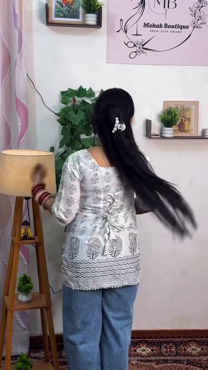 🤍🌿 Ivory Breeze Printed Casual Kurti 🌿🤍