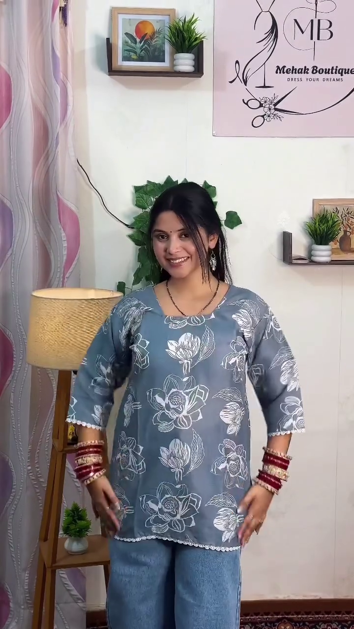 🤍🌿 Ivory Breeze Printed Casual Kurti 🌿🤍