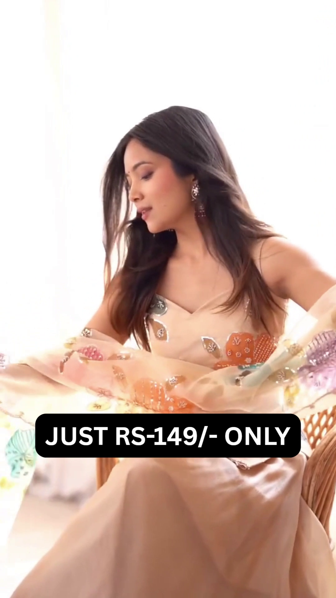 🌸✨ Dreamy Beige Floral Sharara Set ✨🌸