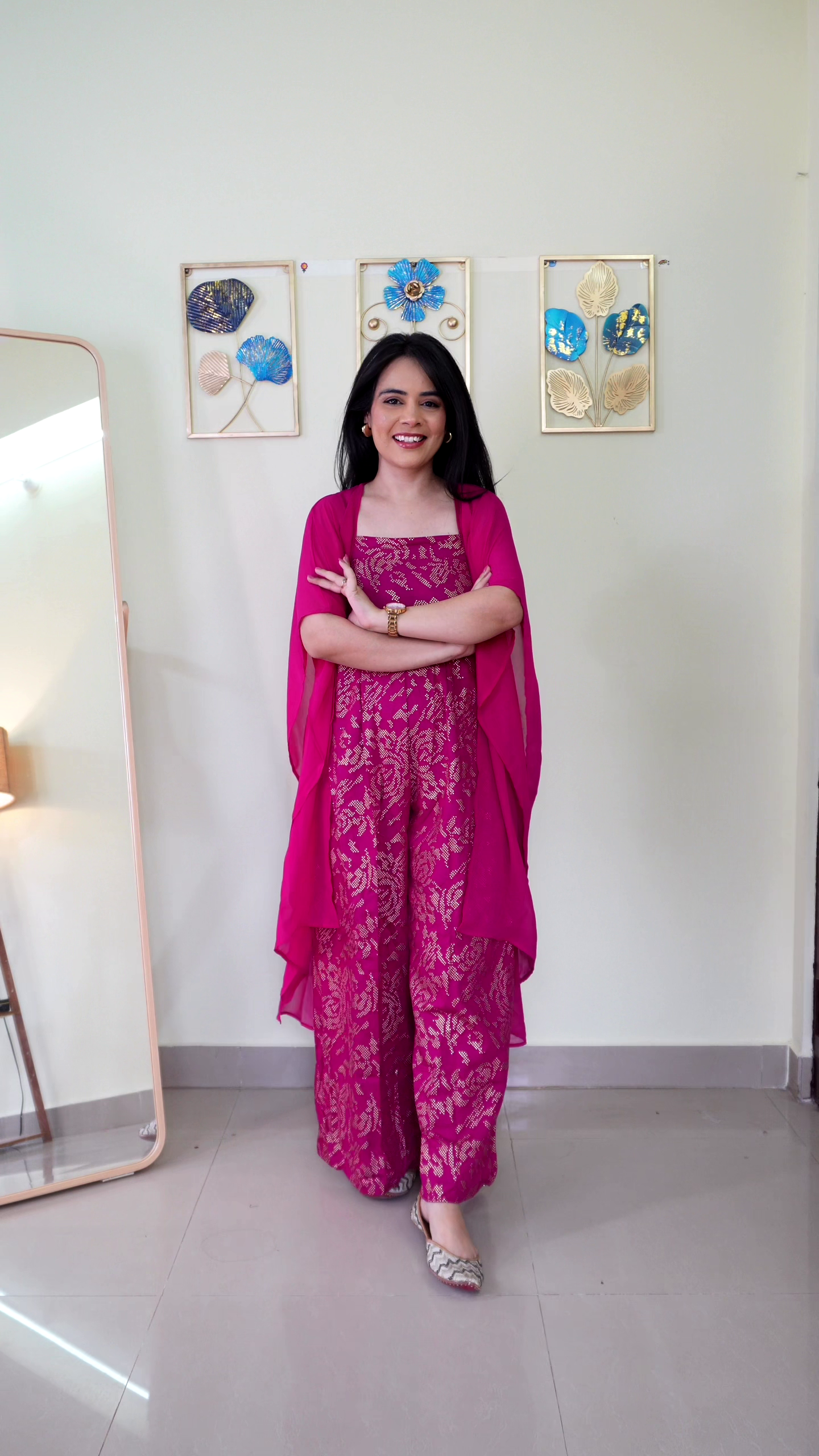 💖✨ Bold Pink Elegance with a Modern Ethnic Twist ✨💖