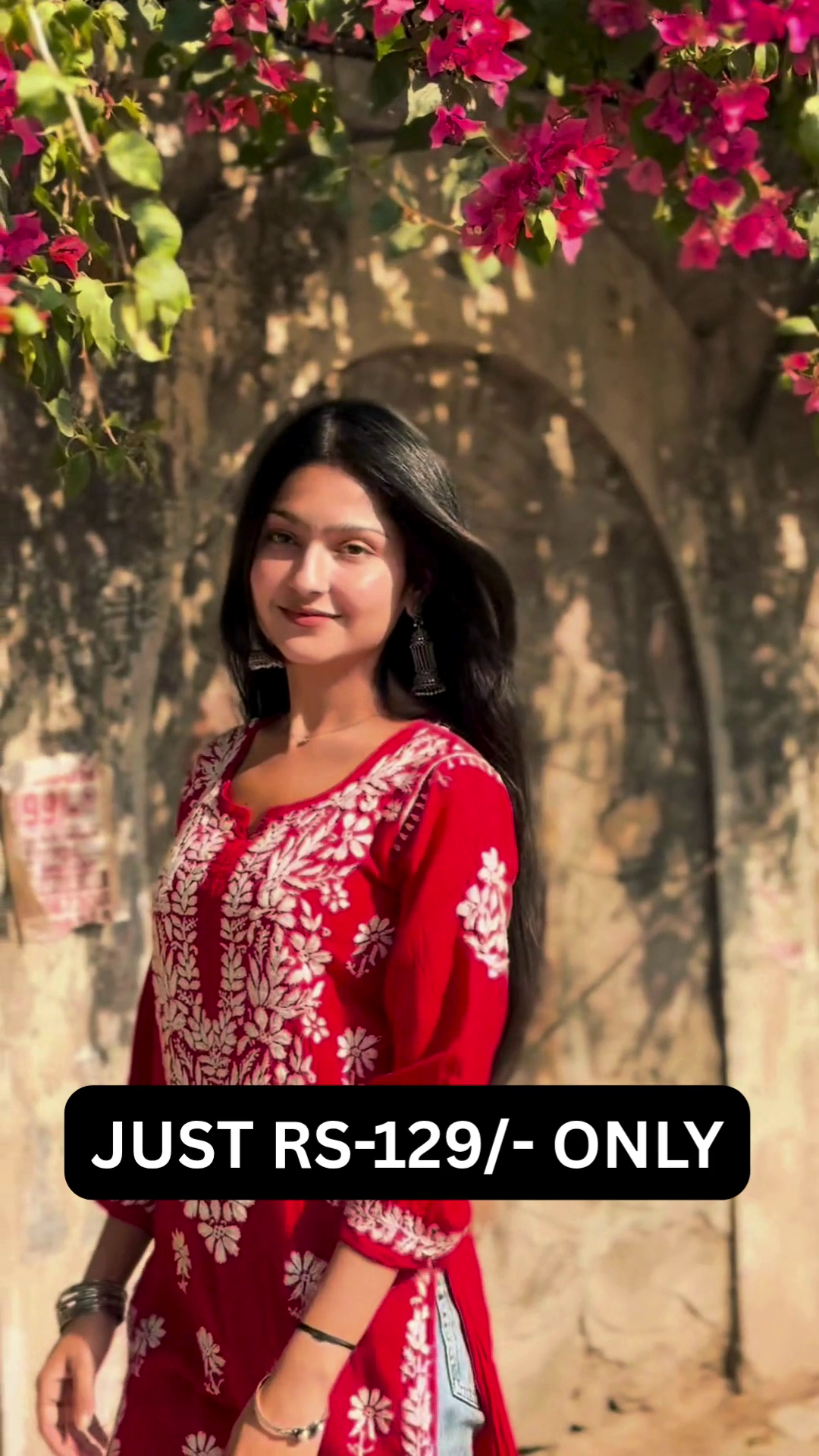 ❤️✨ Bold Red Elegance with Classic Ethnic Charm ✨❤️