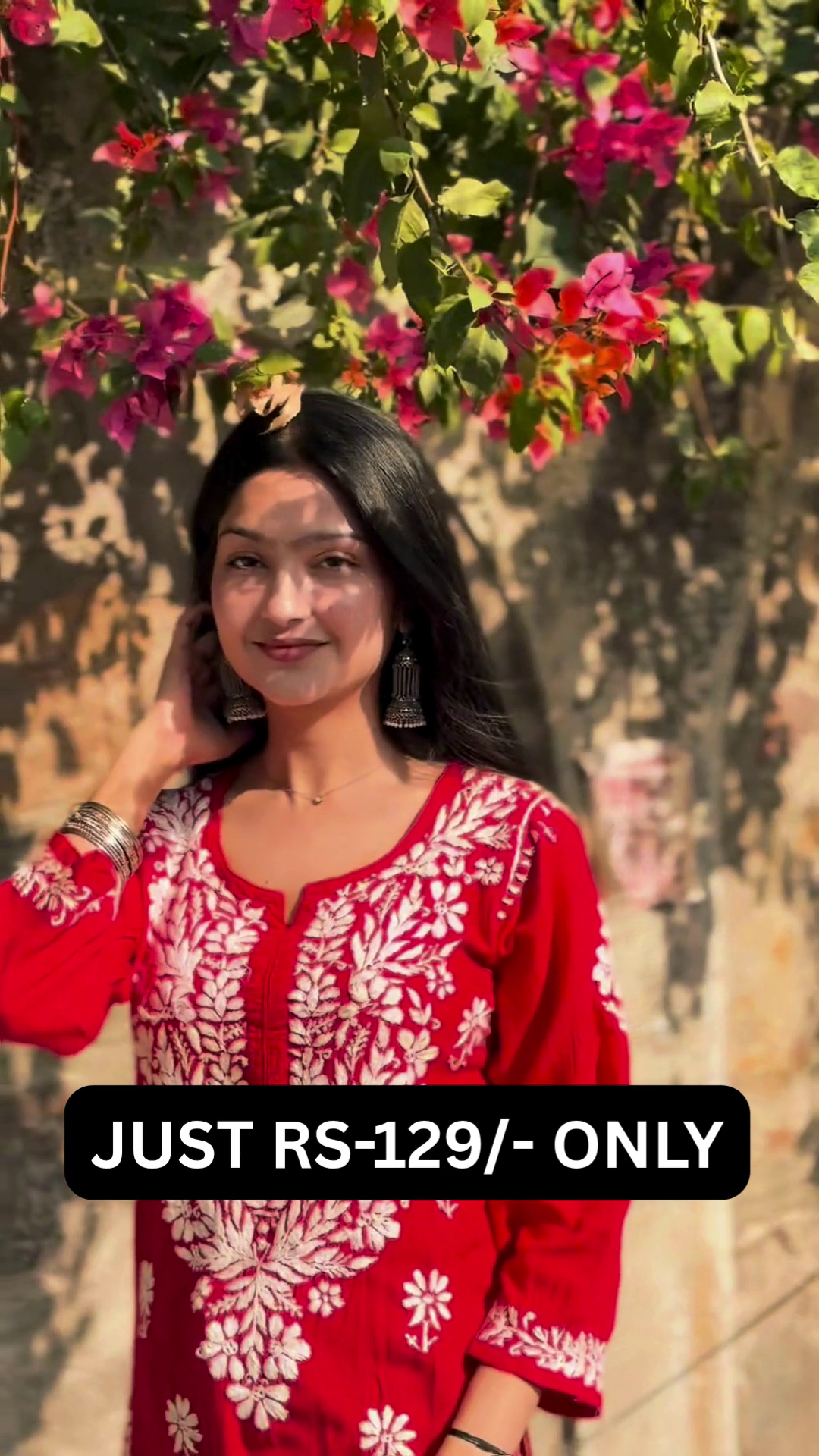 ❤️✨ Bold Red Elegance with Classic Ethnic Charm ✨❤️