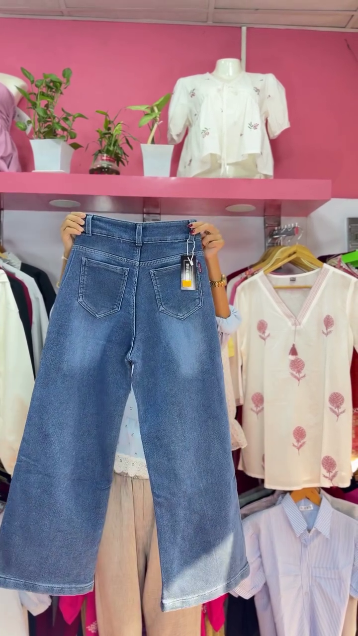 Urban Chic High-Waist Wide Leg Jeans ✨ | Premium Denim Palazzo Pants | Trendy Street Style Collection