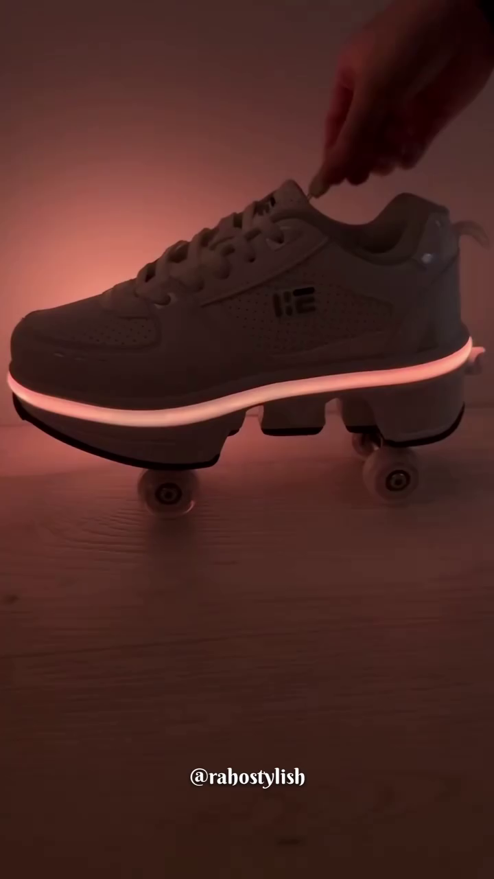 “GlowRide LED Roller Sneakers 🌈 | 2-in-1 Light-Up Skate Shoes”