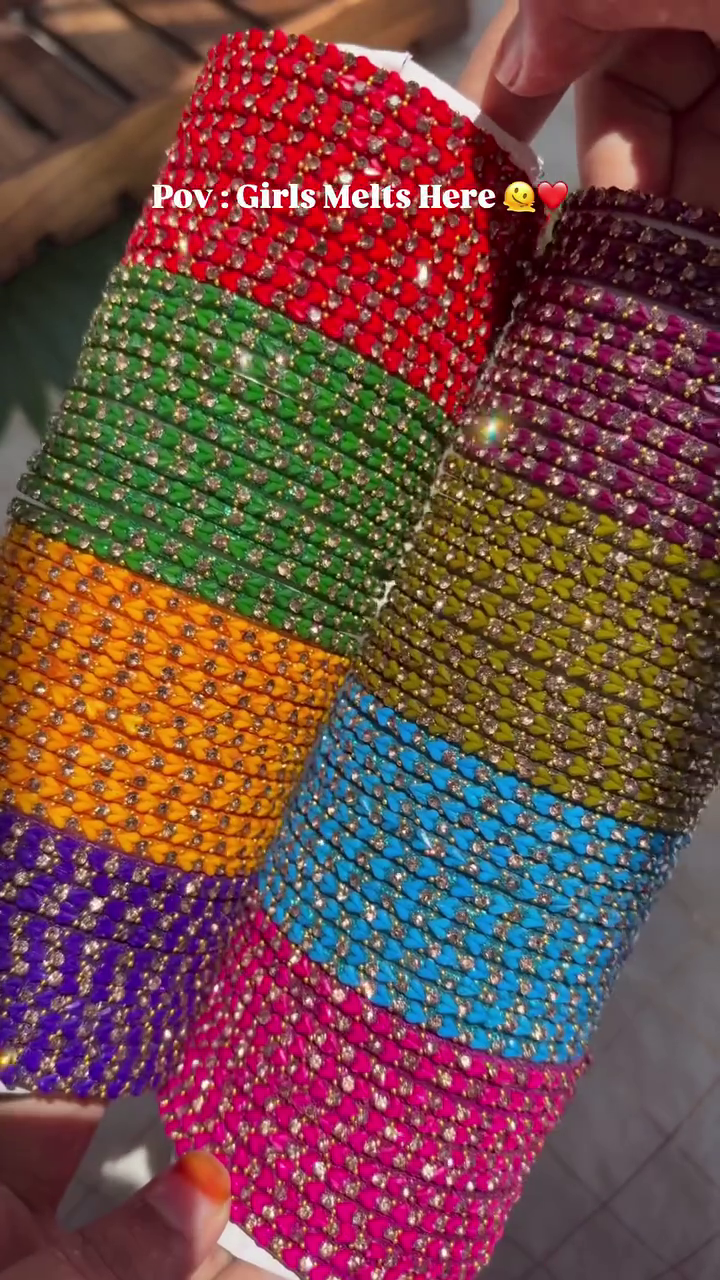🌈 Royal Multicolor Stone Studded Bangles Set for Women & Girls | Premium Traditional Kada Collection | Festive, Wedding & Party Wear | XXS to XXL 💖