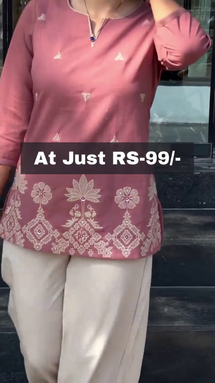 🌸✨ Premium Women's Elegant Embroidered Cotton Kurti with Palazzo Set | Soft Ethnic Casual Wear for Daily, Office & Festive Collection ✨🌸