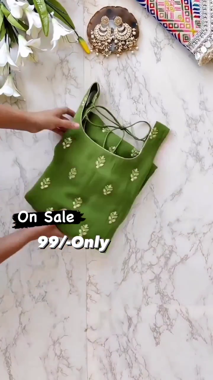 💚✨ Premium Olive Green Designer Embroidered Saree Blouse | Elegant Ethnic, Wedding & Festive Wear Blouse for Women ✨💚